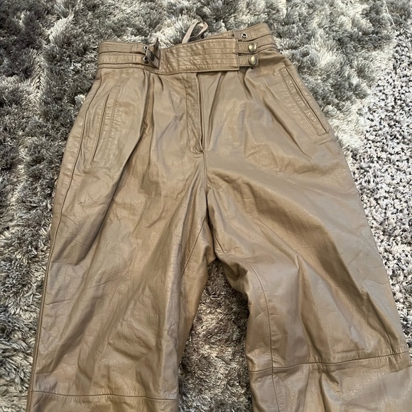 Vintage Arlando Motorcycle Dress Pant High Rise Leather Pant - Picture 1 of 11